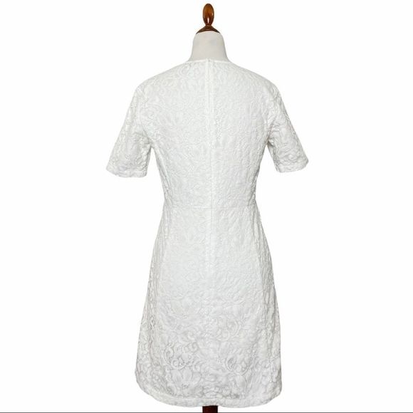 Theory White Lace Danaline LC Sheath Dress 2 - Picture 2 of 10